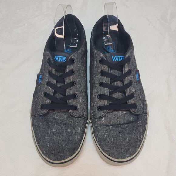 Vans Shoes Mens 12 Dark Gray Blue Black Fabric Low Tops Skater Grunge Preppy - Picture 4 of 13